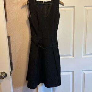 White House Black Market Formal Black Belted Dress Size 6